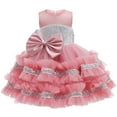 thumbnail image 1 of Zpanxa Baby Girls Princess Dress, Little Girls Party Wedding Dresses, Evening Mesh Lace Dress Birthday Dress, Kids Pageant Flower Girl Sleeveless Dress, Birthday Gifts for Girls Pink (3-4 Years), 1 of 8