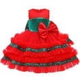 thumbnail image 1 of Zpanxa Baby Girls Princess Dress, Little Girls Party Wedding Dresses, Evening Mesh Lace Dress Birthday Dress, Kids Pageant Flower Girl Sleeveless Dress, Birthday Gifts for Girls Red (4-5 Years), 1 of 3