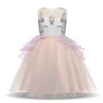 thumbnail image 1 of Zpanxa Baby Girls Princess Dress, Little Girls Party Wedding Formal Dresses, Evening Dress Birthday Dress, Kids Pageant Flower Girl Sleeveless Dress, Christmas Gifts for Girls Pink (3-4 Years), 1 of 4