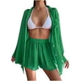 thumbnail image 1 of Zpanxa Bathing Suit Cover up for Women Swimsuit Smock Loose Beach Sun Protection Shirt Set Casual Holiday Bikini Smock Green M, 1 of 5