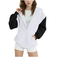 thumbnail image 1 of Zpanxa Big Girls Two-Tone Print Fleece Hoodie, Warm Brushed Lined Pullover with Front Pocket for Winter Activities 4-15 Years, 1 of 4