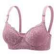 thumbnail image 1 of Zpanxa Black Floral Lace Bra Plus Size Wire-Free Everyday Push-Up, 1 of 2