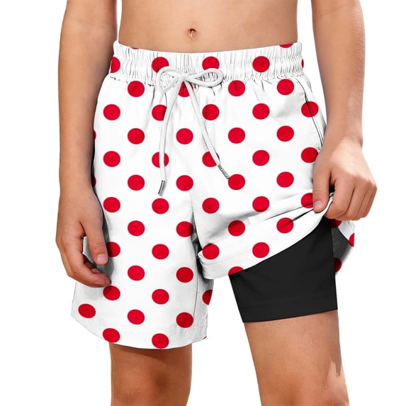 Zpanxa Board Shorts Boys' Summer Casual And Fashionable Beach Sports Shorts With Double Layered Pockets And Printed Shorts Red 9 Years