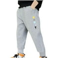 thumbnail image 1 of Zpanxa Boys Cartoon Planet Print Jogger Sweatpants Elastic Waist Drawstring Loose Fit Sport Trousers with Pockets Pants for Boys, 1 of 3