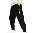 thumbnail image 1 of Zpanxa Boys Cartoon Planet Print Jogger Sweatpants Elastic Waist Drawstring Loose Fit Sport Trousers with Pockets Pants for Boys, 1 of 3