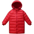 thumbnail image 1 of Zpanxa Boys Girls Mid-Length Hooded Puffer Parka Winter Warm Thermal Insulated Long Sleeve Heavyweight Outerwear Coat for Kids 5-15 Years, 1 of 3