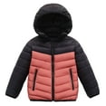 thumbnail image 1 of Zpanxa Boys Girls Patchwork Puffer Jacket Winter Lightweight Warm Hooded Long Sleeve Casual Outerwear Coat for Kids 8-17 Years, 1 of 3