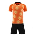 thumbnail image 1 of Zpanxa Boys Outfits Boys V-Neck Soccer Jersey and Shorts Set 2 Piece Athletic Team Uniform Outfit, 1 of 4