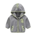thumbnail image 1 of Zpanxa Boys Plush Sherpa Hoodie Long Sleeve Zip Up Fleece Jacket with Soft Lining Cozy Fall Outerwear for Ages 2 to 8, 1 of 4