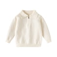 thumbnail image 1 of Zpanxa Boys Solid Color Core Spun Yarn Pullover Sweater Casual Knit Base Shirt for Daily Wear Beige 7-8 Years, 1 of 9