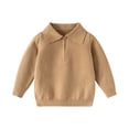 thumbnail image 1 of Zpanxa Boys Solid Color Core Spun Yarn Pullover Sweater Casual Knit Base Shirt for Daily Wear Khaki 9-10 Years, 1 of 9