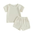 thumbnail image 1 of Toddler Boys Outfits Ribbed T-Shirt and Shorts with Pockets Sizes 2 Years, 1 of 4