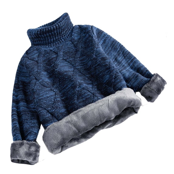 Zpanxa Boys Sweaters Kids Turtleneck Diamond Cable Knit Sweater Heather Color Long Sleeve Thick Warm Pullover Tops