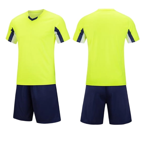 Zpanxa Boys Teal V-Neck Stripe Soccer Jersey and Navy Shorts Set 2 Piece Athletic Uniform Outfit