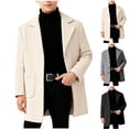 thumbnail image 1 of Zpanxa Boys Winter Coats Boys Herringbone Single Breasted Wool Blend Overcoat Kids Notched Lapel formal Windproof Mid Coat, 1 of 7