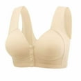 thumbnail image 1 of Zpanxa Bras for Women Plus Size Solid Button Front Closure Wireless Seamless Full Coverage Bra with Wide Straps and Side Support Panels for Everyday Wear, 1 of 2