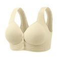 thumbnail image 1 of Zpanxa Bras for Women Plus Size Solid Button Front Closure Wireless Seamless Full Coverage Bra with Wide Straps and Side Support Panels for Everyday Wear, 1 of 2