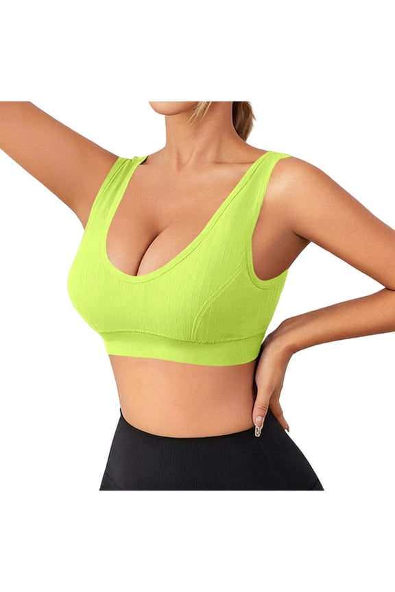 Bras for Women Solid Seamless Wireless Bra Wide Straps Wide Side Support Panels Front Keyhole Detail Plus Size Full Coverage Slip-On Everyday Wear