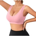 thumbnail image 1 of Zpanxa Bras for Women Solid Seamless Wireless Bra Wide Straps Wide Side Support Panels Front Keyhole Detail Plus Size Full Coverage Slip-On Everyday Wear, 1 of 8