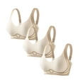 thumbnail image 1 of Zpanxa Bras for Women 3PCS Solid Seamless Wireless Bra with Contrast Accent Wide Straps and Side Support Panels with Lifting Support Pullover Style, 1 of 2