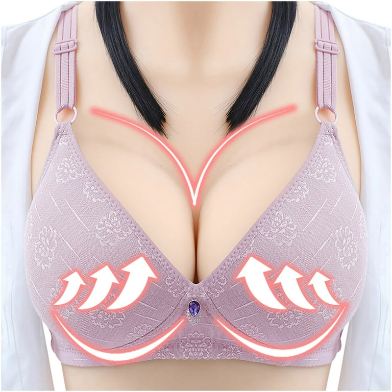 Zpanxa Bras for Women Bra Wire Free Underwear One-Piece Bra Everyday  Underwear Womens Bras Sports Bra Dark Purple 38 