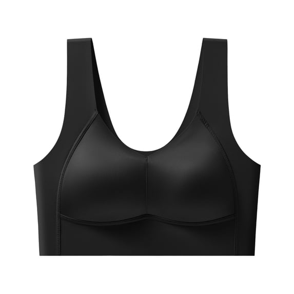 Zpanxa Bras for Women Full Coverage Wireless Seamless Wide Straps Breathable Everyday Bra Black 40BC