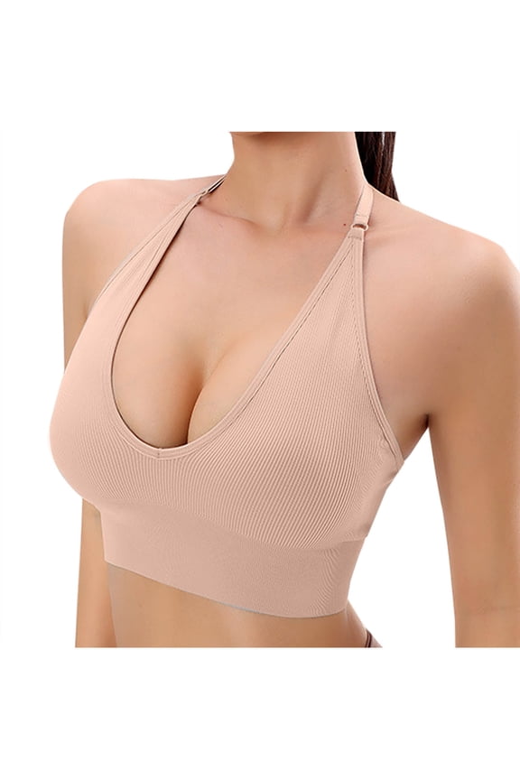 Bras for Women No Underwire Ribbed Wireless Seamless Pullover Bra with Thin Adjustable Straps Racerback Solid Color Daily Layering Bralette