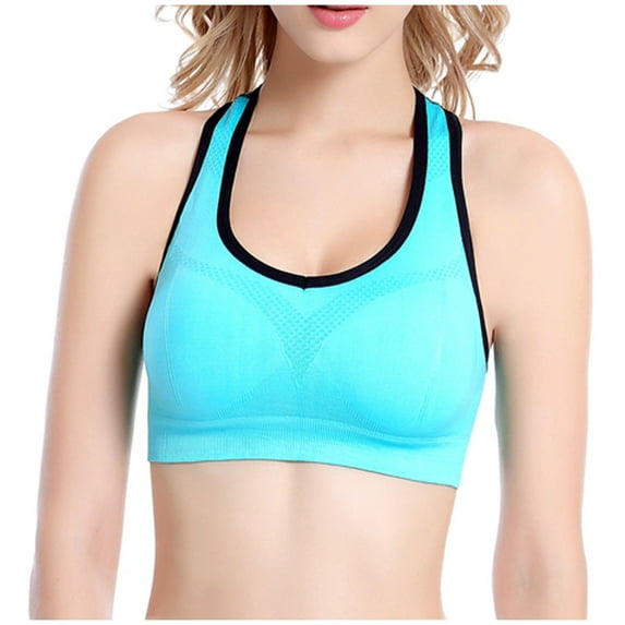 Zpanxa Bras for Women Seamless Stretch Sport Bra Padded Fitness Tank Tops Workout Gym Yoga Vest Womens Bras Sports Bra Sky Blue XXL
