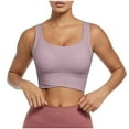 thumbnail image 1 of Zpanxa Bras for Women Wireless Sports Bra with Built-in Pads, Seamless U-Neck Longline Racerback Workout Top, Push-Up Padded Bralette for Yoga, 1 of 4