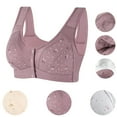 thumbnail image 1 of Zpanxa Bras for Women, Women's Mature Front Closure Bra Wireless No Underwire Soft Cotton Comfort Bra, 1 of 8