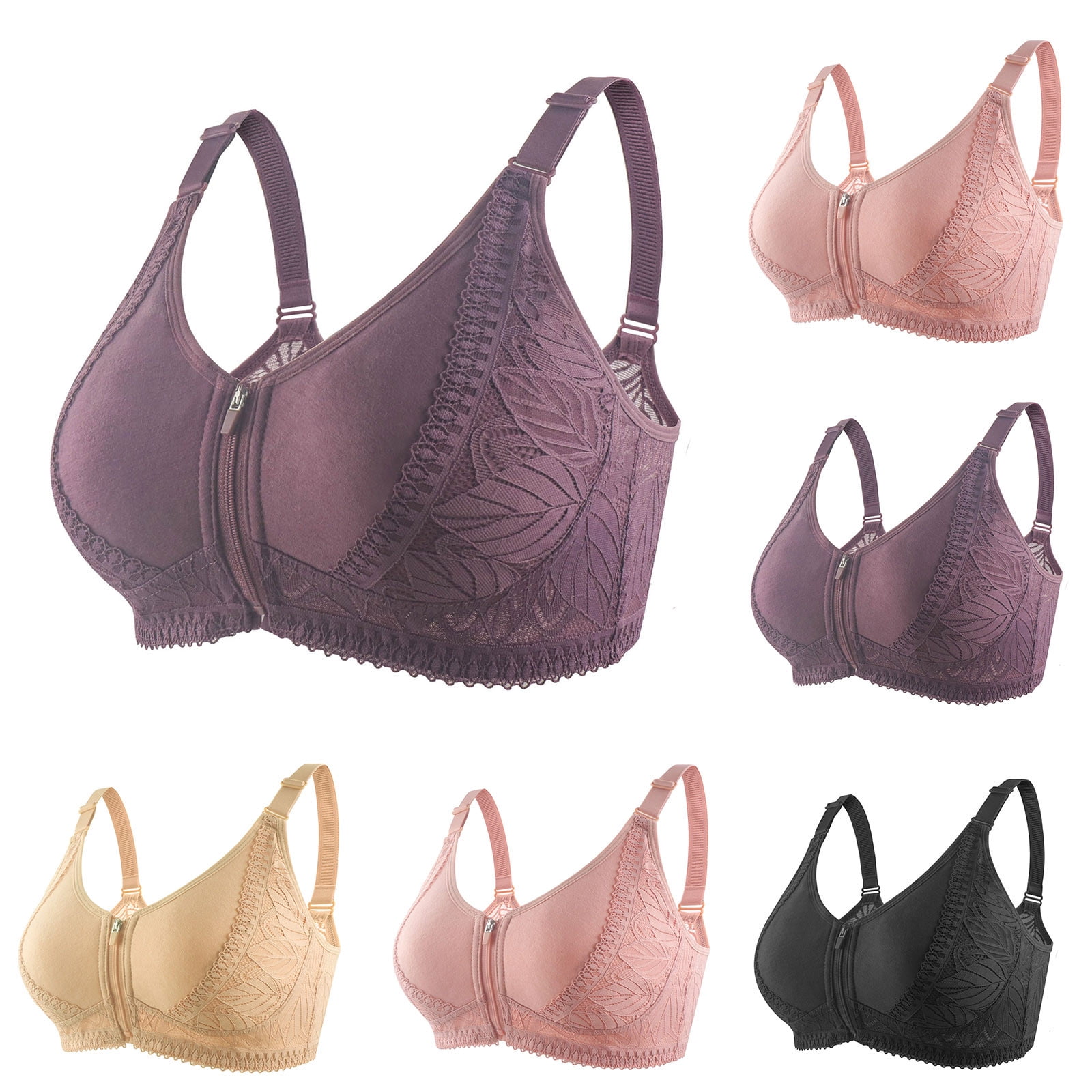 Zpanxa Bras for Women, Women's Plus Size Front Closure Underwire