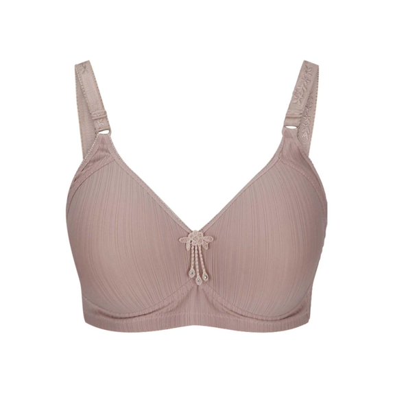 Zpanxa Bras for Women no Underwire Embroidered Glossy Comfortable Breathable Bra Underwear Pink 48