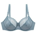 thumbnail image 1 of Zpanxa Bras for Women no Underwire Plus Size Papper Bras Push up High Support Lace Bras Light Blue A XXL, 1 of 6