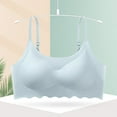 thumbnail image 1 of Zpanxa Bras for Women no Underwire Seamless Bras Embroidered Comfort Bralettes Everyday Bra Glossy Breathable Sleep Bras Blue XL, 1 of 3