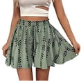 thumbnail image 1 of Zpanxa Casual Summer Printed Shorts for Women Tie Waist Drawstring Solid Color with Pockets Relaxed Fit Lounge Pants Comfortable Bottoms, 1 of 6