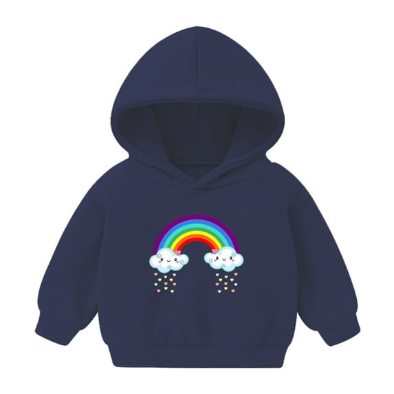 Zpanxa Children's Colorful Pattern Hooded Sweatshirt Thermal Lined with Kangaroo Pocket for Park Playdates 2-8 Years