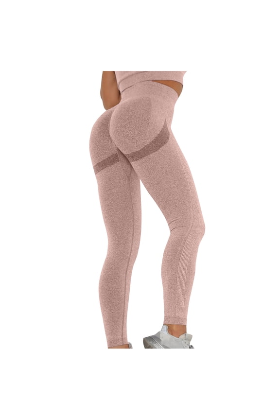 Cross Training Leggings for Women High Waisted Booty Lifting Sweat Wicking Fabric for Fitness Running and Yoga Pink XL