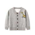 thumbnail image 1 of Zpanxa Dinosaur Print Kids Cardigan Open Front Knit Sweater Soft Cozy Casual Outerwear for Boys Girls Ages 9 Months to 5 Years, 1 of 3