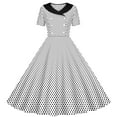 thumbnail image 1 of Zpanxa Dresses for Girls, Girls Short Sleeve Stretchy Dress A Line Twirly Skater School Recital Dress Short Sleeve Turndown Neck Dress White 13 Years, 1 of 6