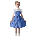 thumbnail image 1 of Zpanxa Dresses for Girls, Kid's Lapel Casual Dress Solid Short Sleeve Relax Fit Mid Big Girls Dresses Blue 12 Years, 1 of 7