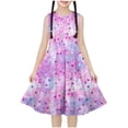 thumbnail image 1 of Zpanxa Dresses for Girls, Sleeveless Stretchy Dress A Line Twirly Skater School Recital Dress Short Sleeve Round Neck Dress Purple 11 Years, 1 of 6