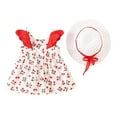 thumbnail image 1 of Zpanxa Dresses for Girls, Toddler Kids Fashion Cute Sleeveless Sweet Print Rufflede Dress Red 2 Years, 1 of 5
