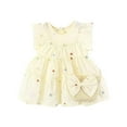 thumbnail image 1 of Zpanxa Dresses for Girls, Toddler Kids Fashion Cute Sleeveless Sweet Solid Color Mesh Bowknot Dress Yellow 18 Months, 1 of 8