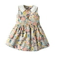 thumbnail image 1 of Zpanxa Dresses for Girls, Toddler Kids Girls Summer Retro Print Sleeveless Dress Princess Dress Beige 3 Years, 1 of 9