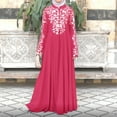 thumbnail image 1 of Zpanxa Dresses for Women Muslim Dress Kaftan Arab Jilbab Abaya Islamic Lace Stitching Maxi Dress Womens Dresses Hot Pink Dress 5XL, 1 of 7