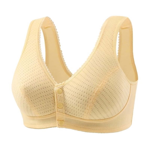 Zpanxa Everyday Comfort Bra Thin Front Open Wire-Free Seamless Light Support Bralette