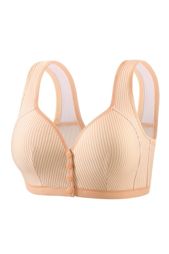 Everyday Front Closure Bra for Women Lightly Padded Comfort Underwire Lift TShirt Bra Simple Hook and Eye Design
