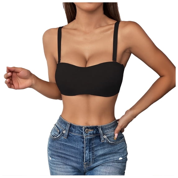Zpanxa Everyday Seamless Push-Up Bra, Solid Color Backless Comfort with Low Back Design for Women
