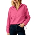thumbnail image 1 of Zpanxa Fall Jackets for Women Half Zip Stand Collar Pullover Jacket with Drawstring Hem Long Sleeve, 1 of 8
