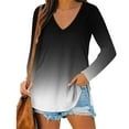 thumbnail image 1 of Zpanxa Women Long Sleeves Shirts V-Neck Loose Fit Fall Tunic Top Women Fall Tops Gray M, 1 of 5
